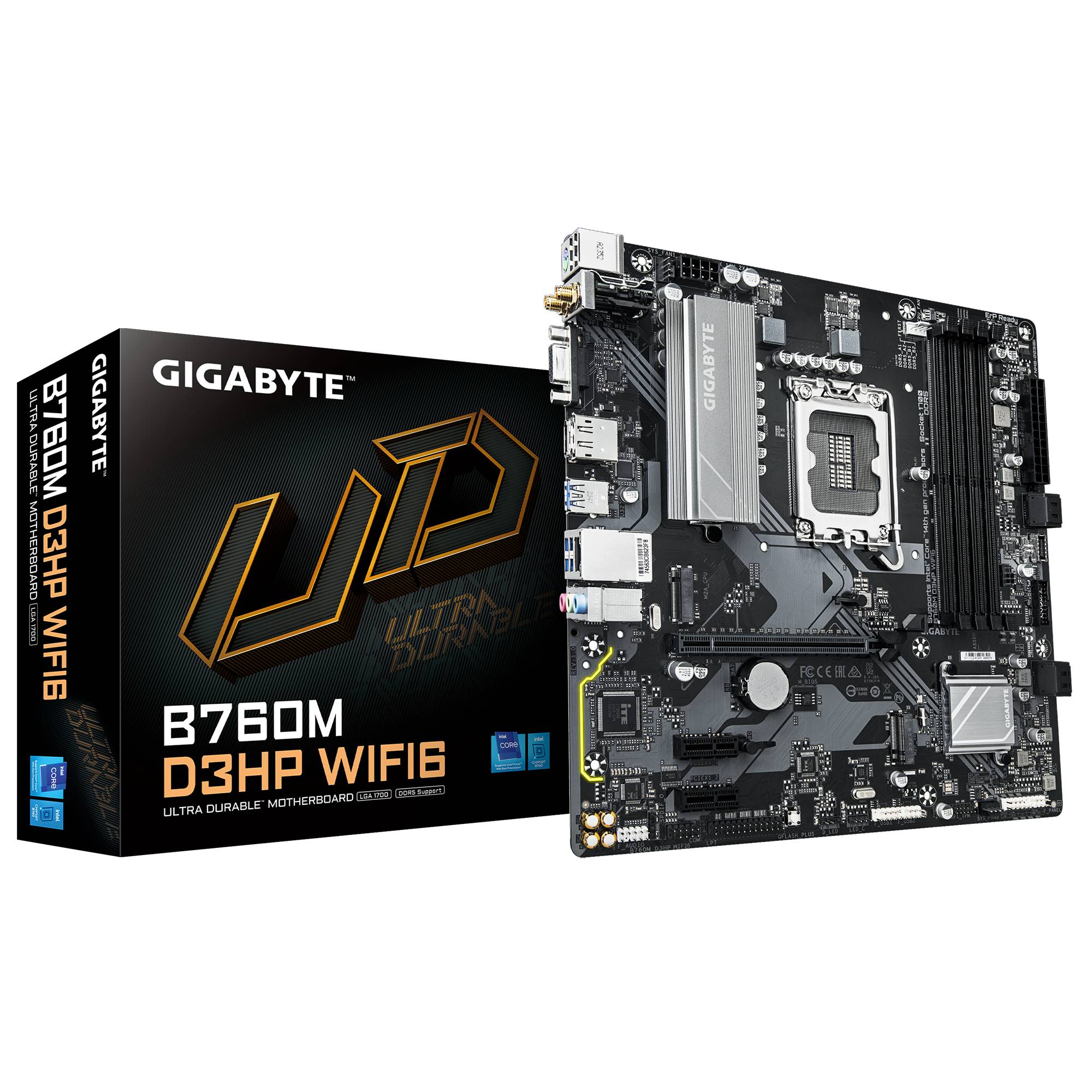 TARJETA MADRE GIGABYTE ATX B760M D3HP WIFI6 DDR5 - S-1700, 48 GB, PARA INTEL TARJETA MADRE GIGABYTE ATX B760M D3HP WIFI6 DDR5 - S-1700, 48 GB, PARA INTEL